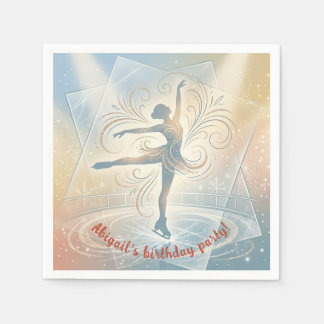 Elegant Winter Ice Skating Birthday  Pappersservett