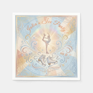 Elegant Winter Ice Skating Birthday  Pappersservett