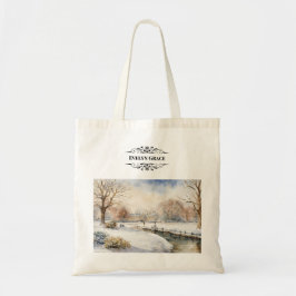 Elegant Winter Kensington Gardens Tote Bag Tygkasse