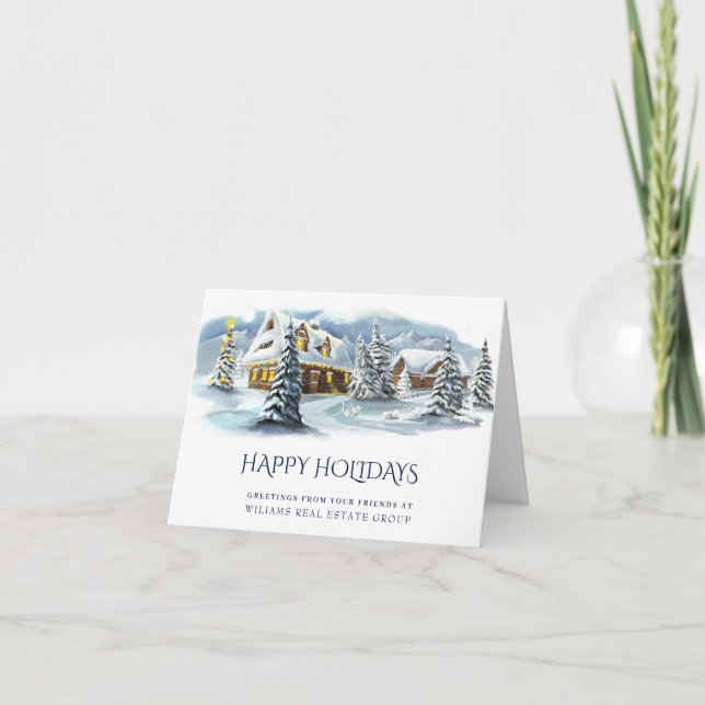 Elegant Winter Land jul Corporate Hälsning Helgkort (Framsida)
