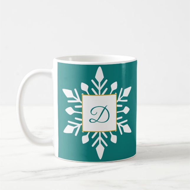 Elegant Winter Monogram Kaffemugg (Vänster)
