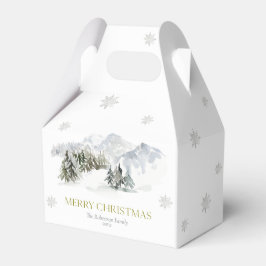 Elegant Winter Mountain Christmas Presentaskar