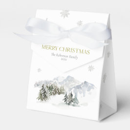 Elegant Winter Mountain Christmas Presentaskar