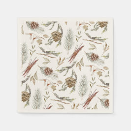 Elegant Winter Napkins med Pinecones Pappersservett