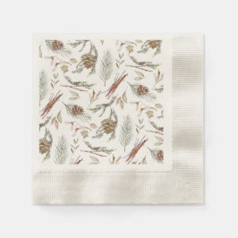 Elegant Winter Napkins med Pinecones Pappersservett