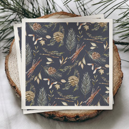 Elegant Winter Napkins med Pinecones Pappersservett
