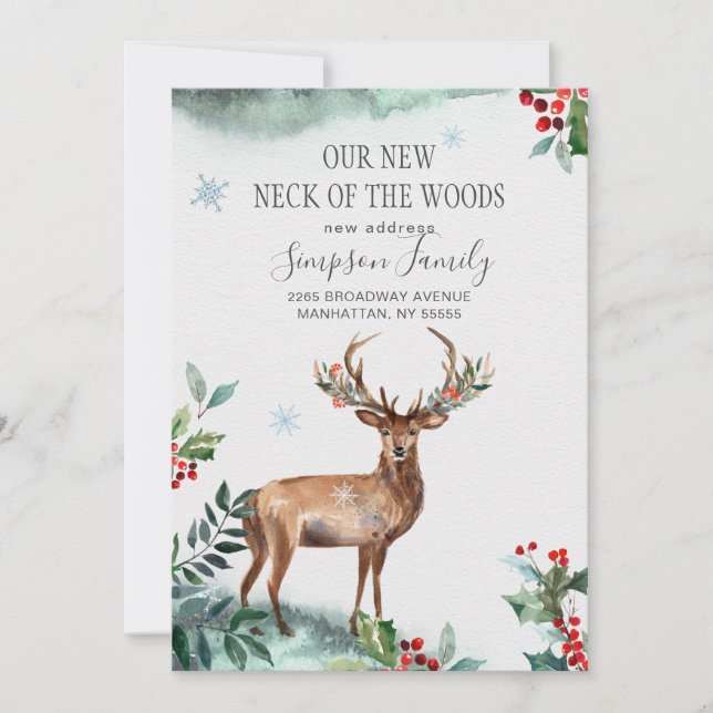 Elegant Winter New Nacke vid Skogen Flytta Meddelande (Framsida)