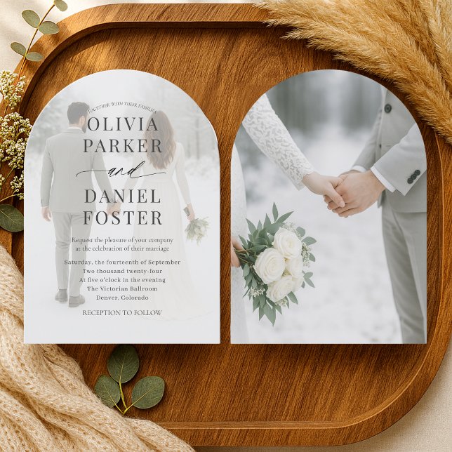 Elegant Winter Photo Overlay Wedding Inbjudningar (Skapare uppladdad)