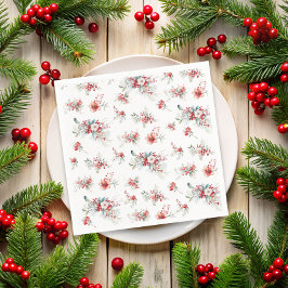 Elegant Winter Red Blommigt Baby Shower Pappersservett