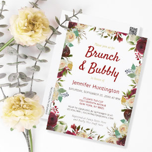 Elegant Winter Ro Brunch & Bubly Möhippa Vykort