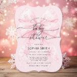 Elegant Winter  Rosa Bow Girl Baby Shower Inbjudningar<br><div class="desc">Inbjudan till Rosa Bow Girl Baby Shower på Eleganten är ett sött, vinstrat tema som kombinerar elegans med en mysigt charm, perfekt för att fira en flicka. Den här designen har ömtåliga rosor med snöflingor för ett mjukt, feminininskt vinter-utseende. Och även denna inbjudan utstrålar värme och elegans, med känsliga detaljer...</div>