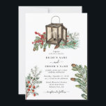Elegant Winter Rustic Gräs Träd Lantern Bröllop Inbjudningar<br><div class="desc">Ett vintertema: elegant, gräs träd och bröllop. En färgstark jultomtedesign som innehåller rustik vattenfärg gräs grenar, gräs-koner för att skapa en elegant vinterbröllopsdesign. En elegant botanisk perfekt för alla som skogarna i kärlek gräs och vintern. En elegant vinter-rustik gräs träd tog upp bröllopsinbjudan med modernt inslag. Det finns även alternativ...</div>