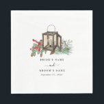 Elegant Winter Rustic Gräs Träd Lantern Bröllop Pappersservett<br><div class="desc">Ett vintertema: elegant, gräs träd och bröllop. En färgstark jultomtedesign som innehåller rustik vattenfärg gräs grenar, gräs-koner för att skapa en elegant vinterbröllopsdesign. En elegant botanisk perfekt för alla som skogarna i kärlek gräs och vintern. En elegant vintern rustik i gräs träd tog upp bröllop pappra napkindesign med modernt inslag....</div>