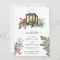 Elegant Winter Rustic Gräs Träd Lantern Bröllop