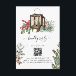 Elegant Winter Rustic Gräs Träd Lantern Bröllop Tilläggskort<br><div class="desc">Ett vintertema: elegant, gräs träd och bröllop. En färgstark jultomtedesign som innehåller rustik vattenfärg gräs grenar, gräs-koner för att skapa en elegant vinterbröllopsdesign. En elegant botanisk perfekt för alla som skogarna i kärlek gräs och vintern. En elegant vinter-rustik gräs träd tog upp bröllop OSA-responskortsdesignen med modernt inslag. Det finns också...</div>
