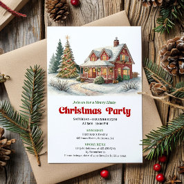 Elegant Winter Scene Minimal Christmas Invitation Inbjudningar