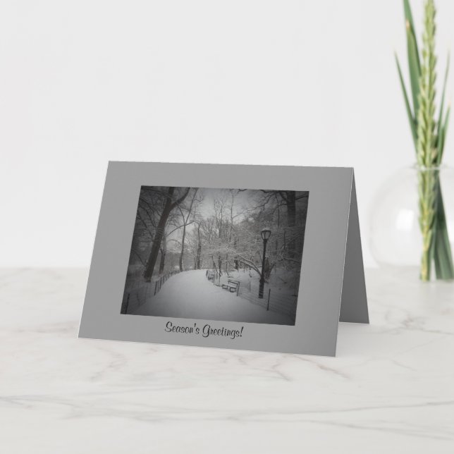 Elegant Winter Season Greetings - Central Park Helgkort (Framsida)