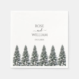 Elegant Winter Snöflingor bröllop Pappersservett