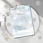 Elegant Winter Snöflingor Bröllop Tack Placeringskort<br><div class="desc">Den här chicens bröllopsdag - tack för att du har ett känsligt snöflingor på en vinterkur - kan vara personlig med ditt speciella tackmeddelande. Designad av Thisisnotme©</div>