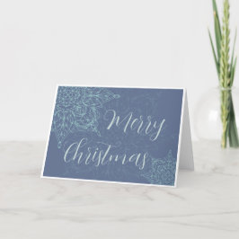 Elegant Winter Snowflake Design i Blue Helgkort