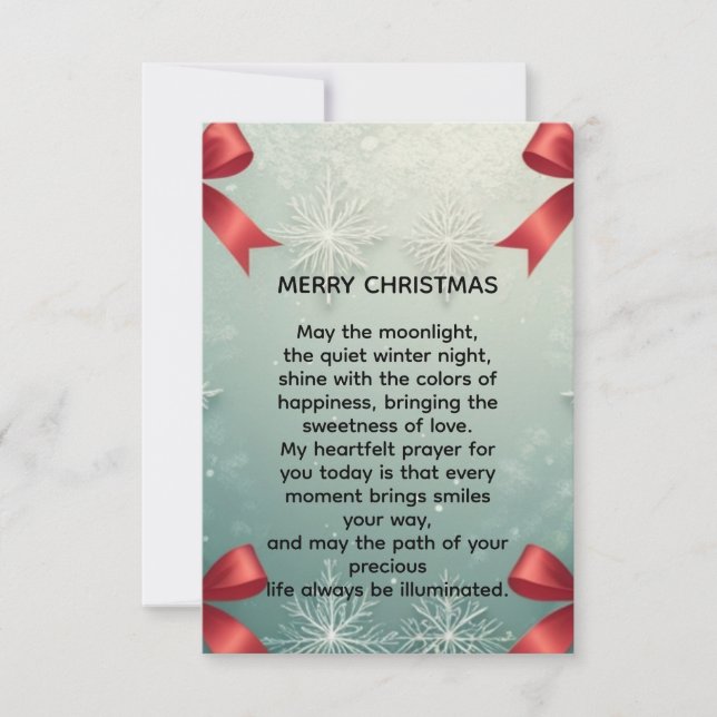 Elegant Winter Snowflake Frame with Red Bows Meddelande (Framsida)