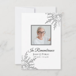 Elegant Winter Snowflake Funeral Sympathy Tack Kort