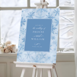 Elegant Winter Snowflake Periwinkle Bröllop Poster