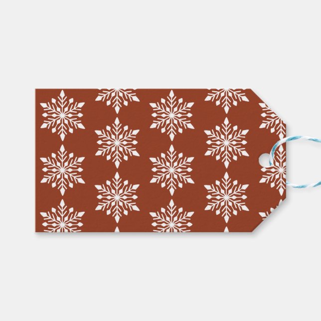 Elegant Winter Snowflake Presentetikett (Framsidan (Horisontell))