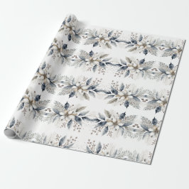 Elegant Winter Watercolor Blommigt jul Presentpapper