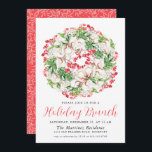 Elegant Winter Watercolor Wandan Helgdag Brunch Inbjudningar<br><div class="desc">En klassisk vit poinsettia och rödbär toppar den här helgdag. Kalligrafi ge är en festlig stämning.</div>