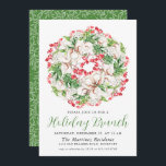 Elegant Winter Watercolor Wandan Helgdag Brunch Inbjudningar<br><div class="desc">En klassisk vit poinsettia och rödbär toppar den här helgdag. Kalligrafi ge är en festlig stämning.</div>
