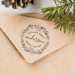 Elegant Winter Wearing Adress Stämpel<br><div class="desc">Den här designen har adress i en klassisk böjd text med namn i familjen i ett handskrivet elegant-skript. En elegant är inslagen runt adress.</div>