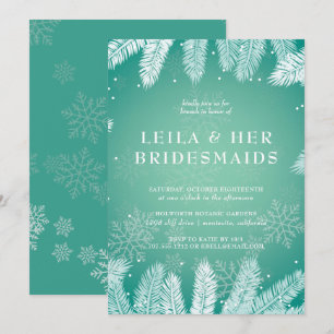 Elegant Winter Wedding Bridesmaids Brunch Inbjudningar
