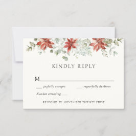 Elegant Winter Wedding Greenery Responcard Inbjudningar