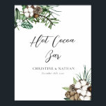 Elegant Winter Wedding Hett Cocoa Pub Sign Poster<br><div class="desc">Elegant Winter Wedding Hett Cocoa Pub Sign</div>