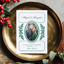Elegant Winter Wedding Holiday Save the Date