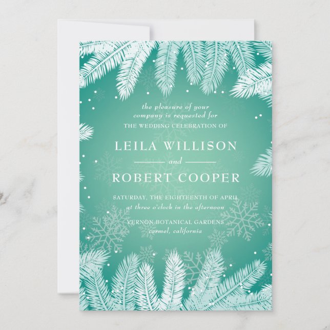 Elegant Winter Wedding Inbjudningar (Framsida)