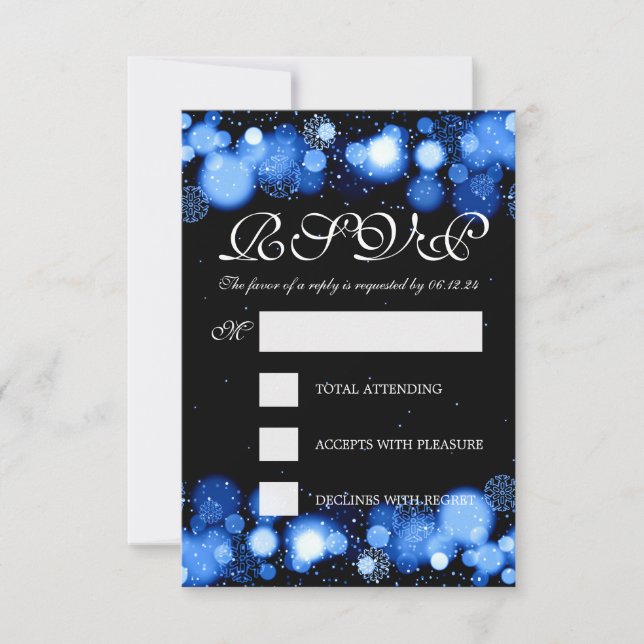 Elegant Winter Wedding OSA Blue Ljus Kort (Framsida)