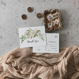 Elegant Winter White Peony Tack Vykort