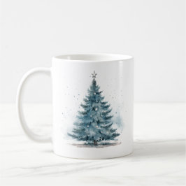 Elegant Winter Wonderland Blue Julgran Kaffemugg