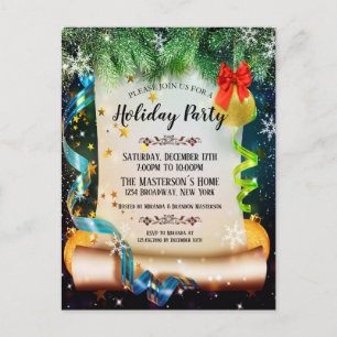 Elegant Winter Wonderland Julfest Call Helg Vykort