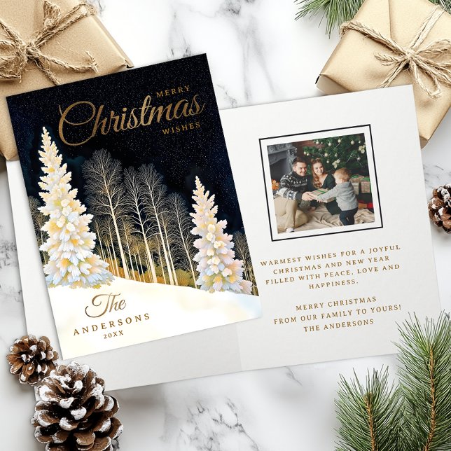Elegant Winter Wonderland-julkort Kort (Elegant Christmas Card)
