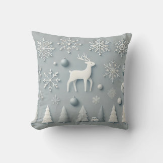Elegant Winter Wonderland - Minimalistic Reindeer Kudde