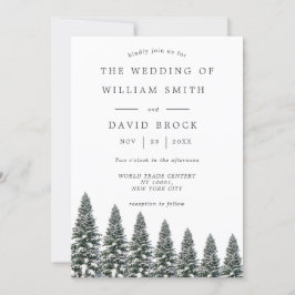 Elegant Winter Wonderland Snöflingor bröllop Inbjudningar