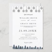 Elegant Winter Wonderland Snöflingor bröllop