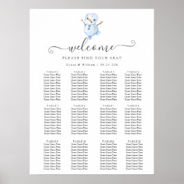 Elegant Winter Wonderland Snöflingor bröllop Poster