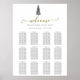 Elegant Winter Wonderland Snöflingor bröllop Poster