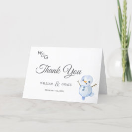 Elegant Winter Wonderland Snöflingor bröllop Tack Kort