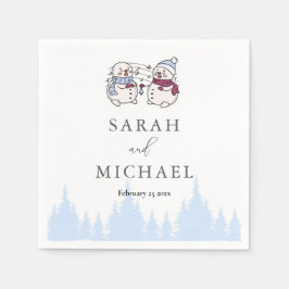 Elegant Winter Wonderland Snöflingor Pappersservett