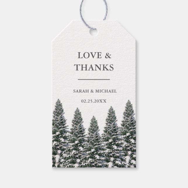 Elegant Winter Wonderland Snöflingor Presentetikett (Framsidan)